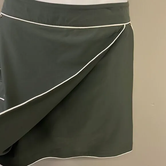 Greg Norman Olive Green Women’s Pull-on Golf Skort with Built-in Shorts- Size 12