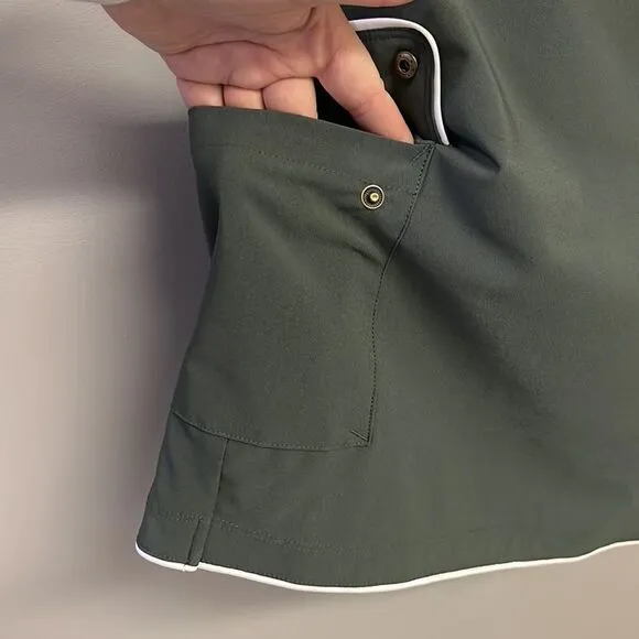 Greg Norman Olive Green Women’s Pull-on Golf Skort with Built-in Shorts- Size 12