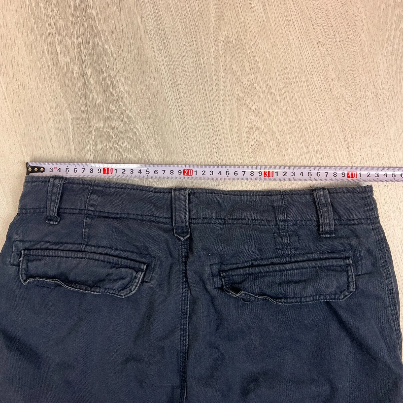 H&M LOGG Mens Navy Blue Cargo Shorts Size 33
