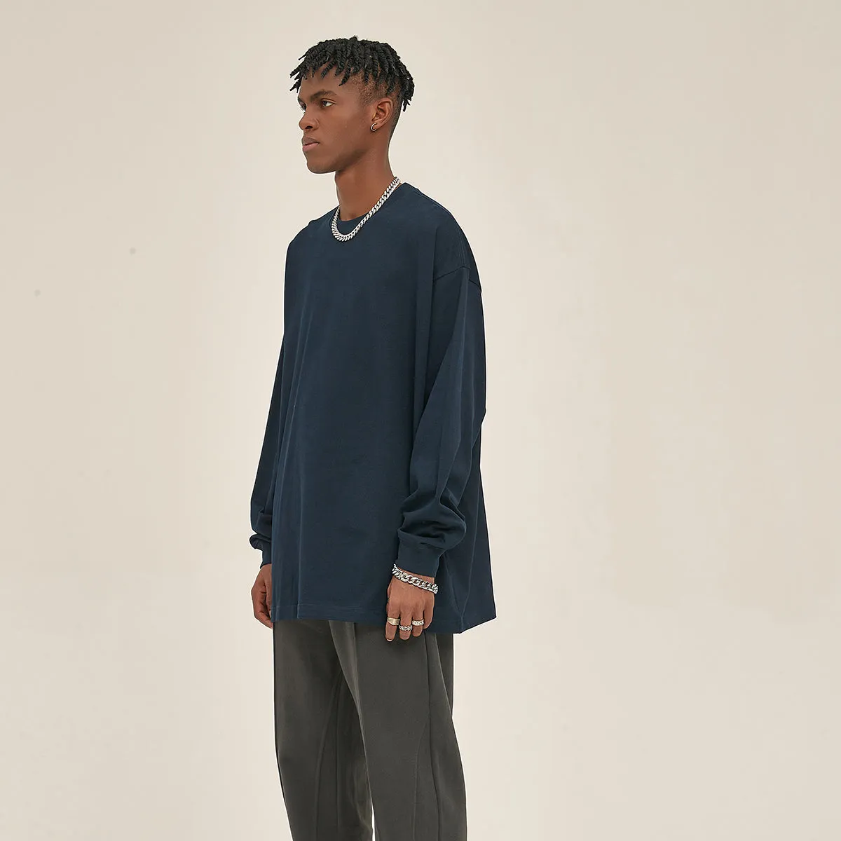 Heavyweight Plain Long Sleeve Tee