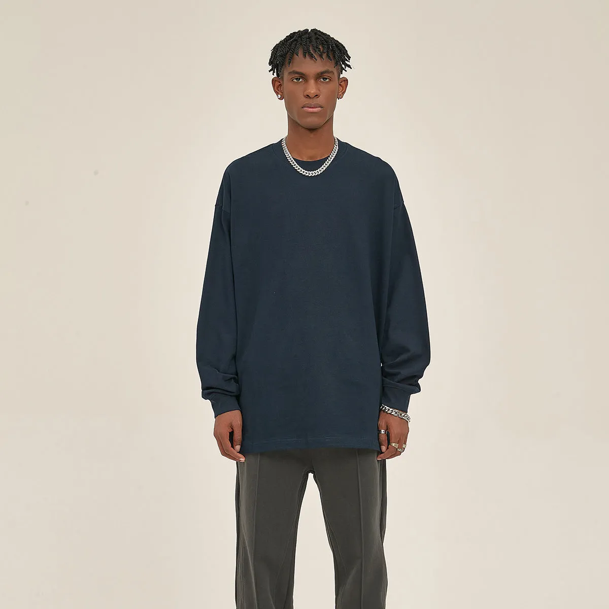 Heavyweight Plain Long Sleeve Tee