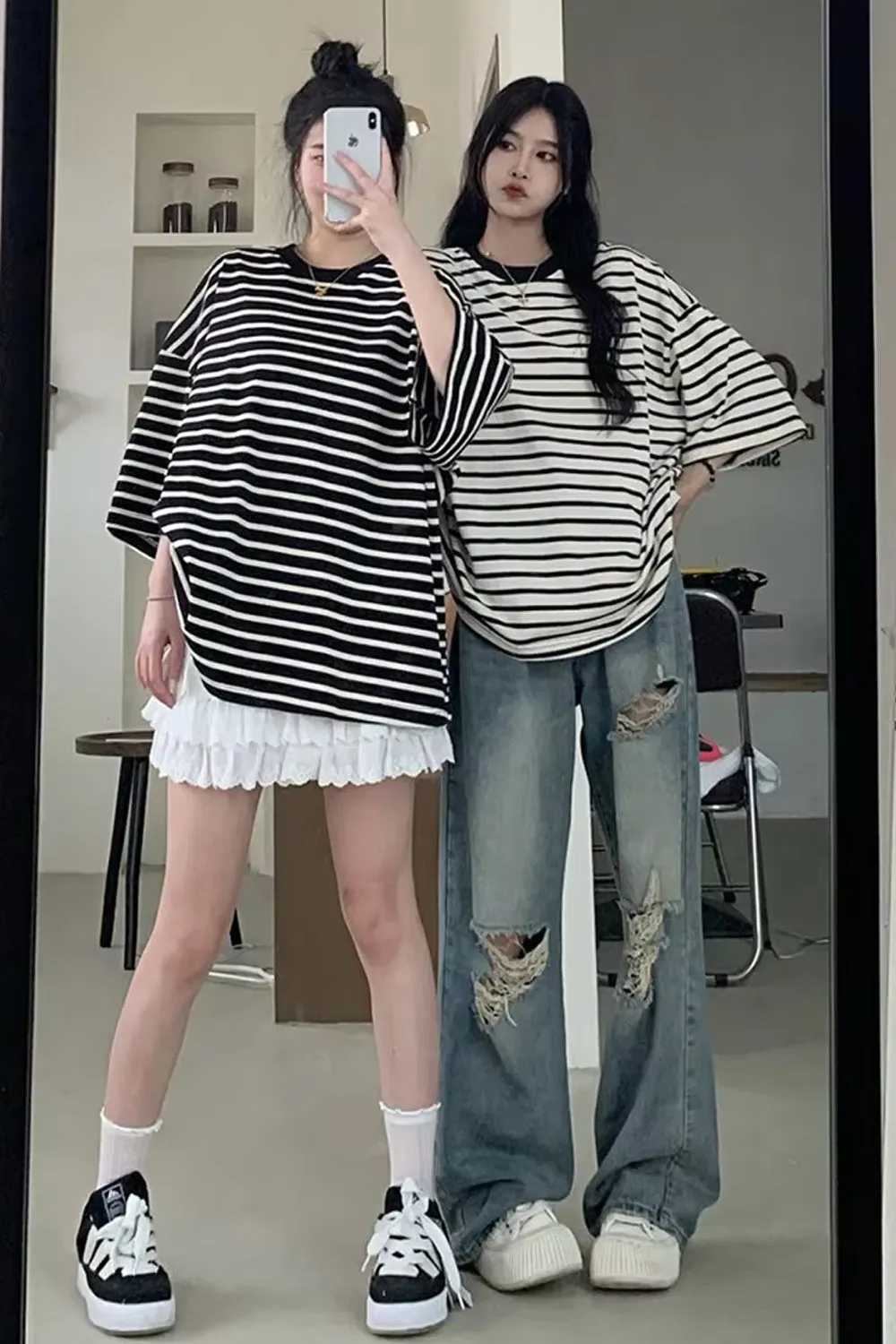 High Waist Ripped Hole Long Jeans Pants