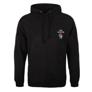 Hoodie With Free Palestine Embroidered Patch