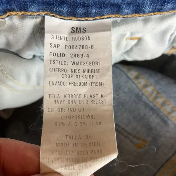 Hudson Freedom midrise crop straight pants