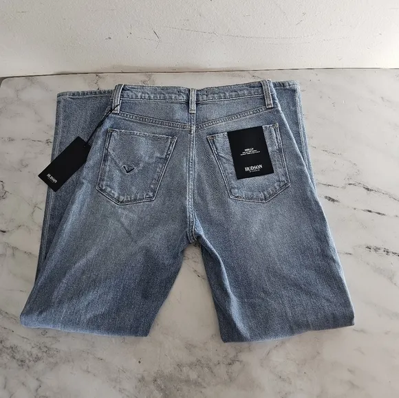 Hudson Los Angeles Holly High Rise Crop Bootcut Blue Jeans 25 NWT