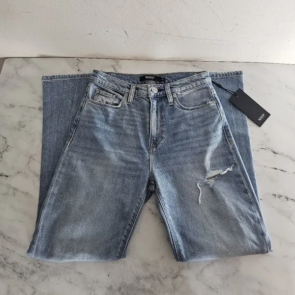 Hudson Los Angeles Holly High Rise Crop Bootcut Blue Jeans 25 NWT