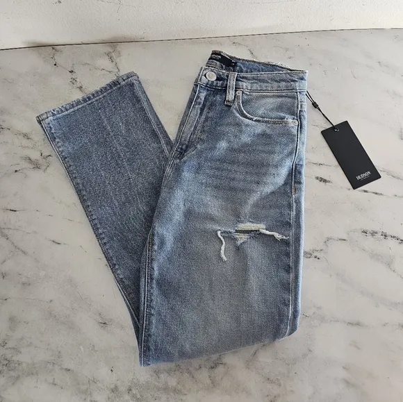 Hudson Los Angeles Holly High Rise Crop Bootcut Blue Jeans 25 NWT