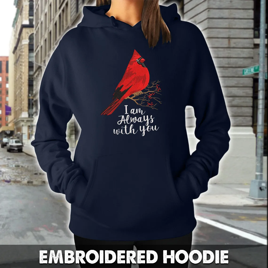 I Am Always With You Embroidered Sweatshirt - Embroidered Hoodie