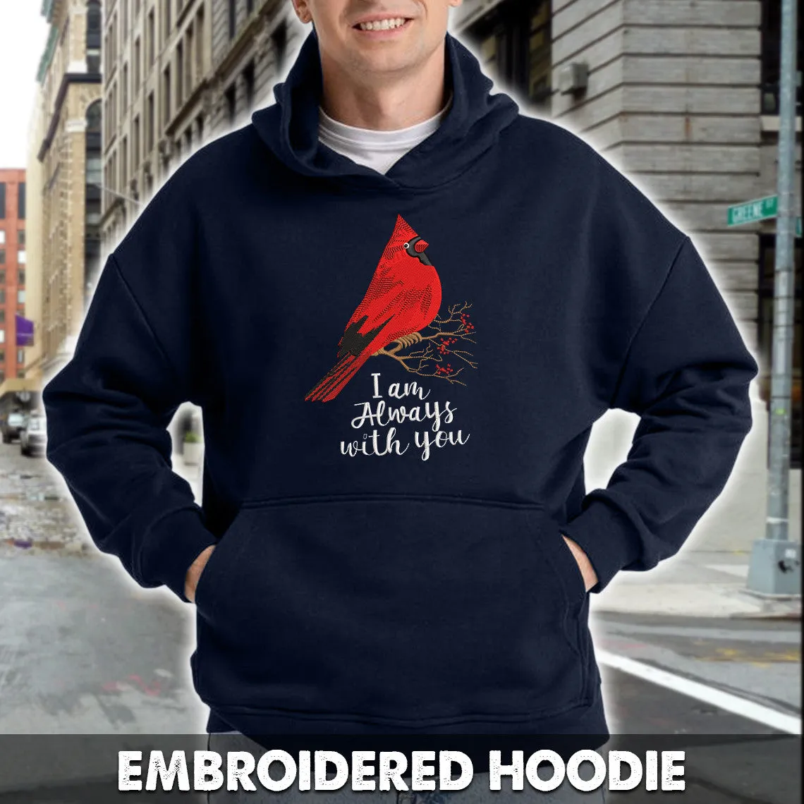 I Am Always With You Embroidered Sweatshirt - Embroidered Hoodie