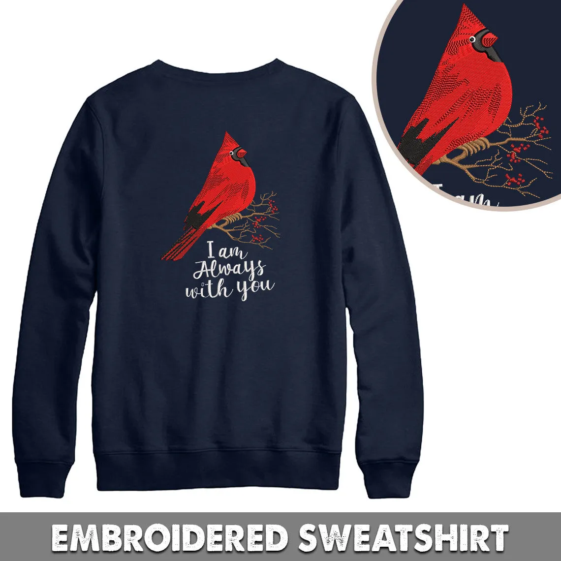 I Am Always With You Embroidered Sweatshirt - Embroidered Hoodie