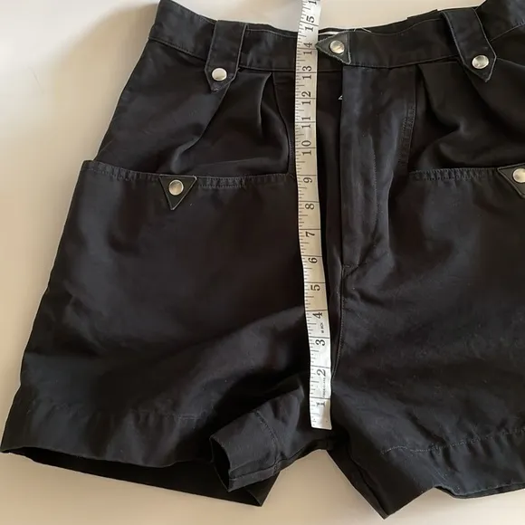 Isabel Marant Etoile Palino Black Cotton High-rise Cargo Shorts size 38 US 6
