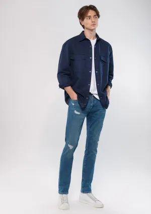 JAKE Ripped Brused Mavi Premium Jean Pants