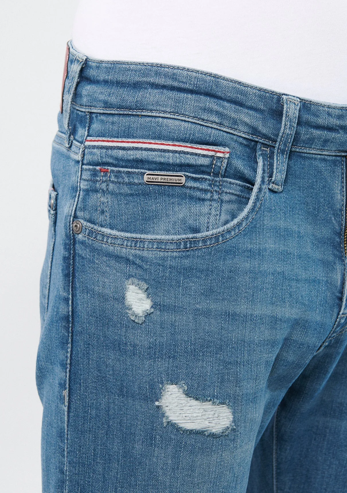 JAKE Ripped Brused Mavi Premium Jean Pants