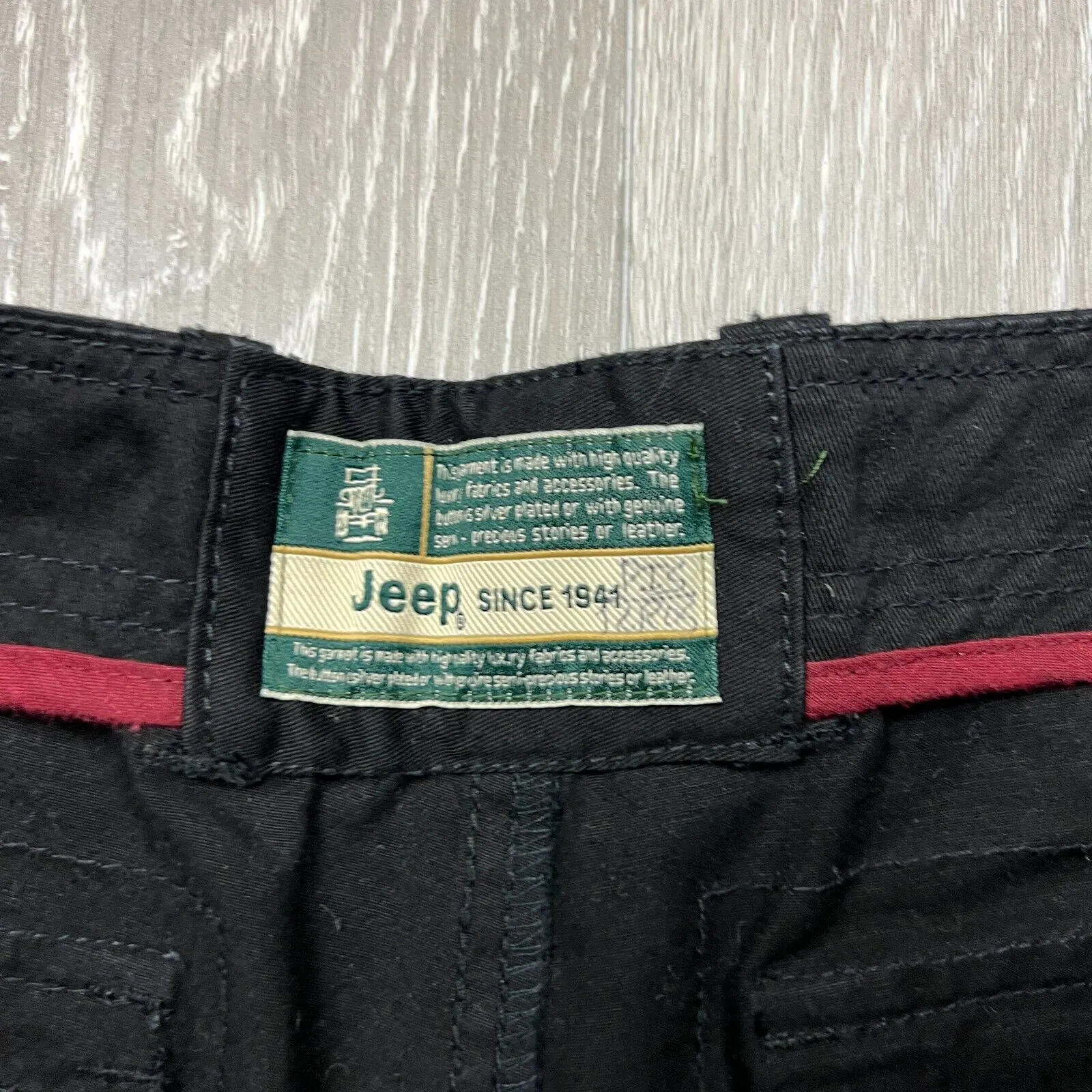 Jeep Mens Black Cargo Shorts Size 31