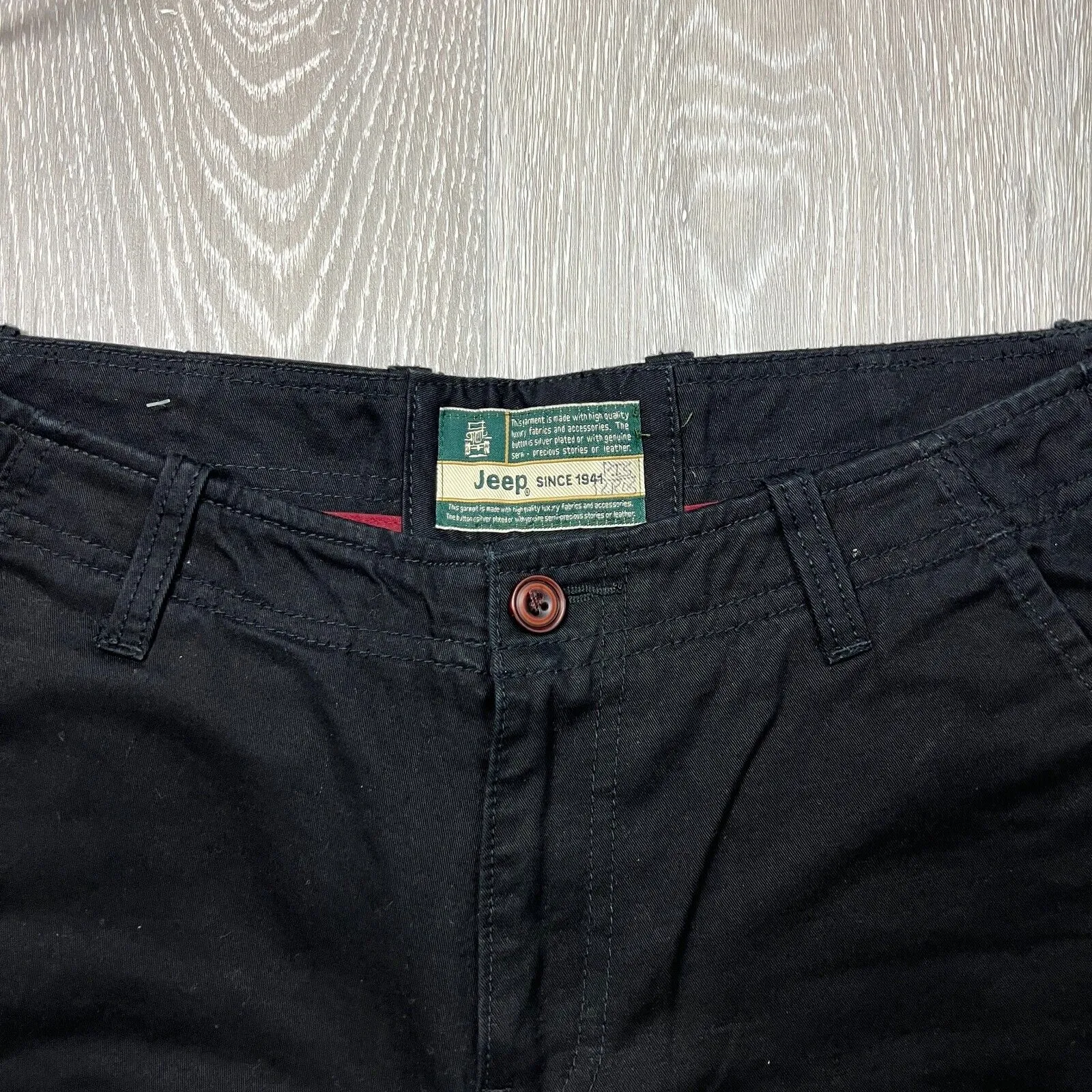 Jeep Mens Black Cargo Shorts Size 31