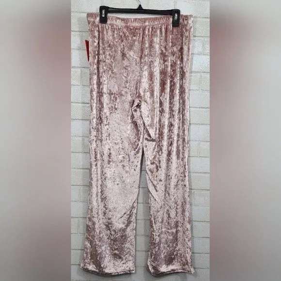 JOSIE by Natori Crushed Velvet Tank Pajama Set Women's Size Large 2 Pc Set Pink