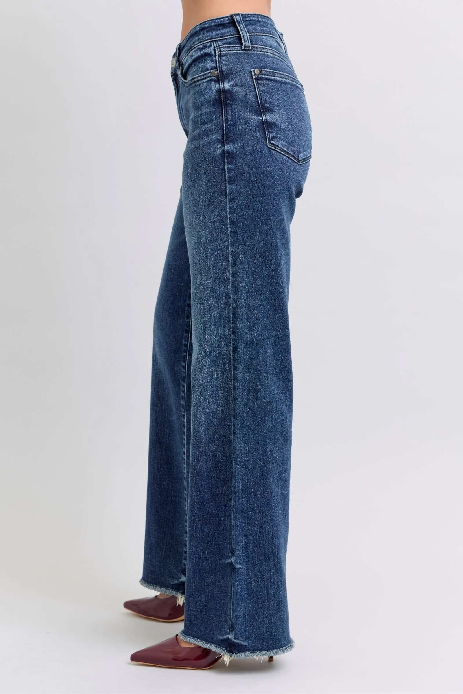 Judy Blue Mid Rise Wide Leg Jeans