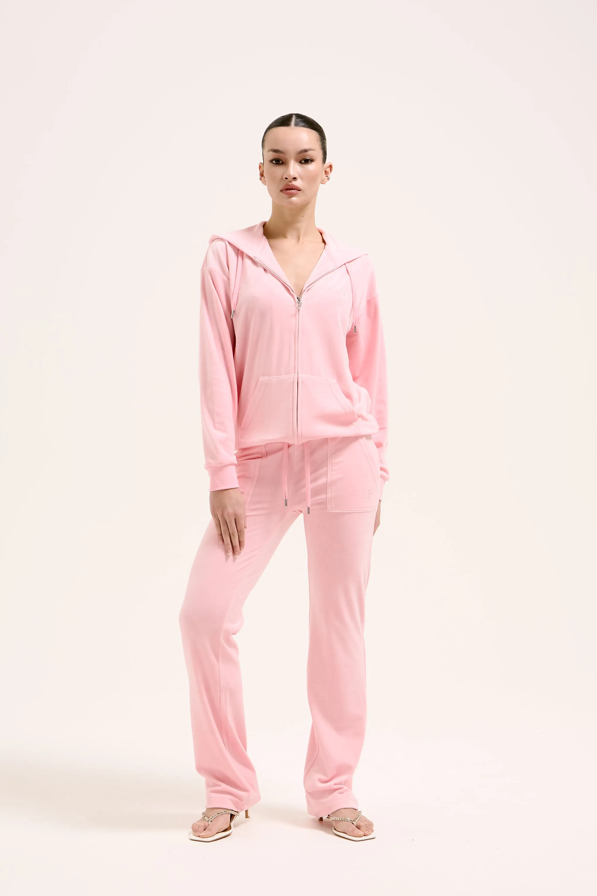 JUICY PINK CLASSIC VELOUR DEL RAY POCKETED BOTTOMS