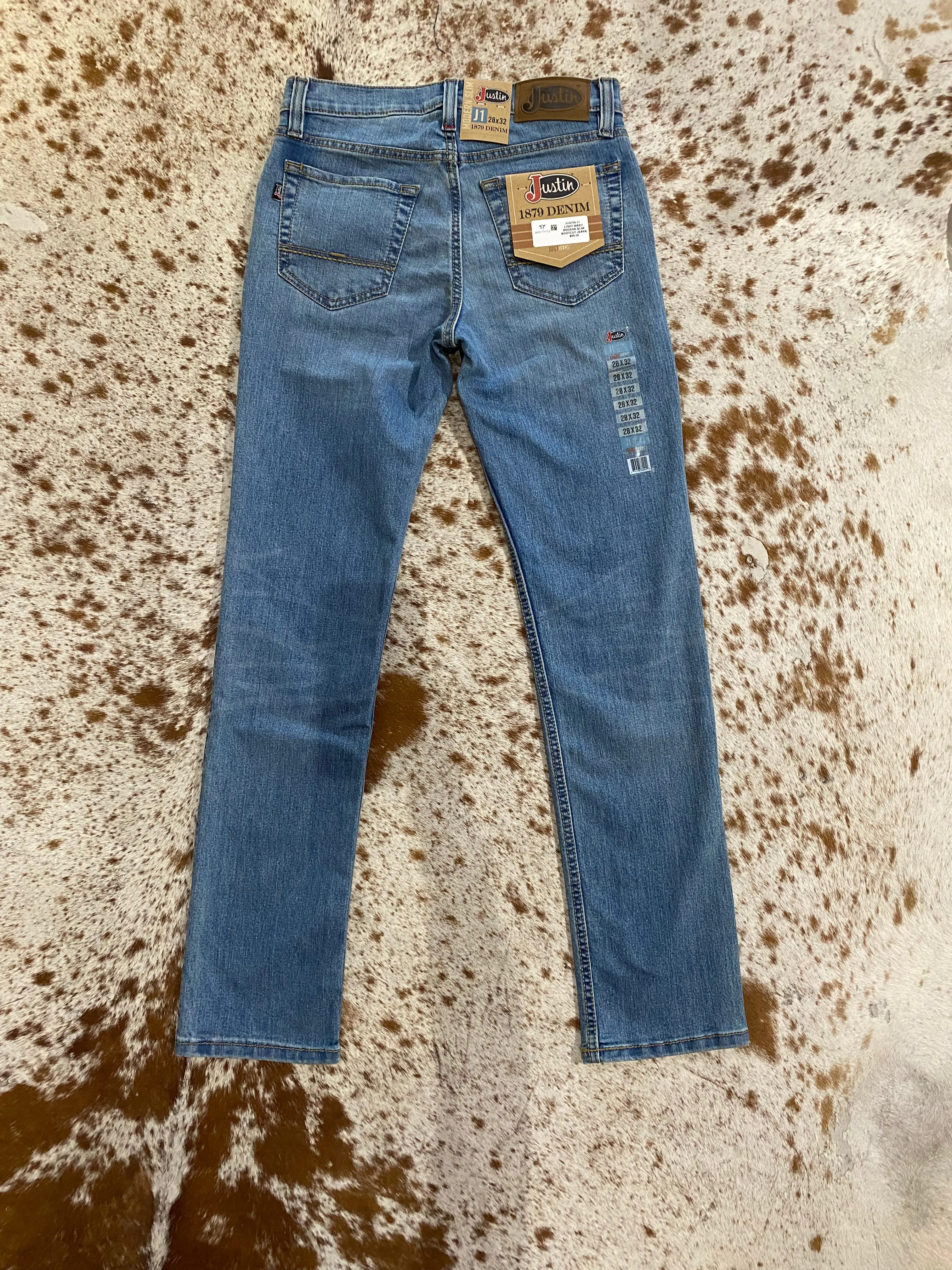 Justin J1 1879 Denim Men's Light Wash Modern Slim Bootcut Jeans