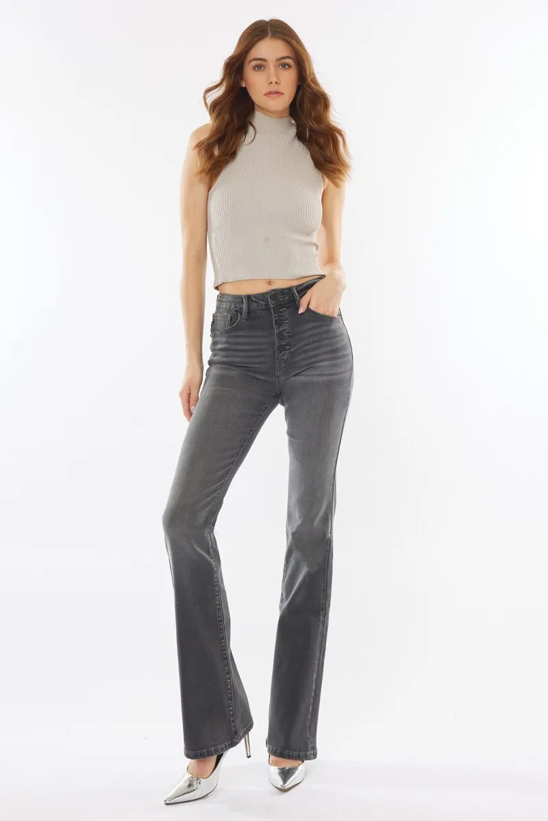 KanCan Grey High Rise Bootcut Jeans