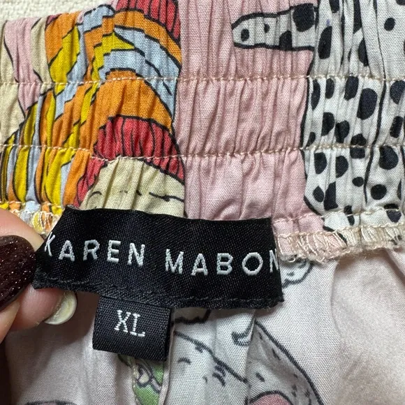 Karen Mabon Christmas Dog Print Pink Pajama Wide Leg Pants XL