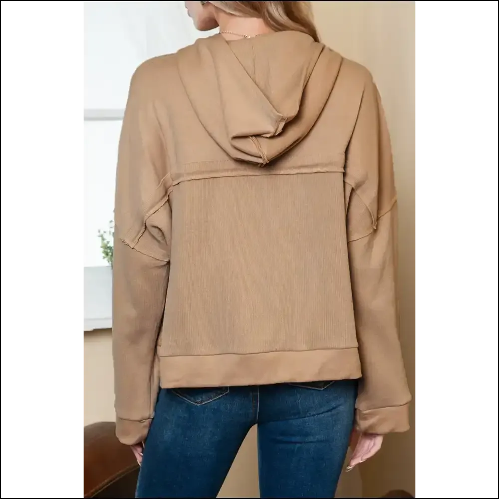Khaki Casual Button Seam Hoodie: so Comfy, It's  Chic Needful Things