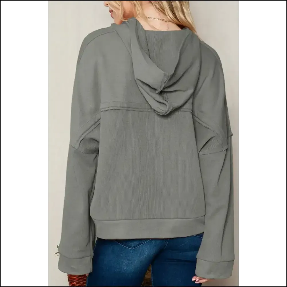 Khaki Casual Button Seam Hoodie: so Comfy, It's  Chic Needful Things