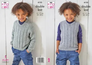King Cole 6155 Child's Sweater and Slipover Double Knit