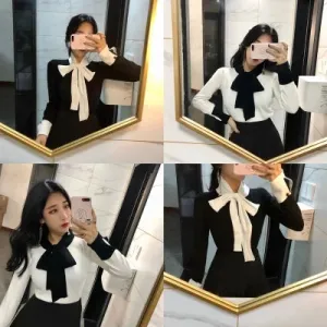 Knitted scarf sweater KF80036