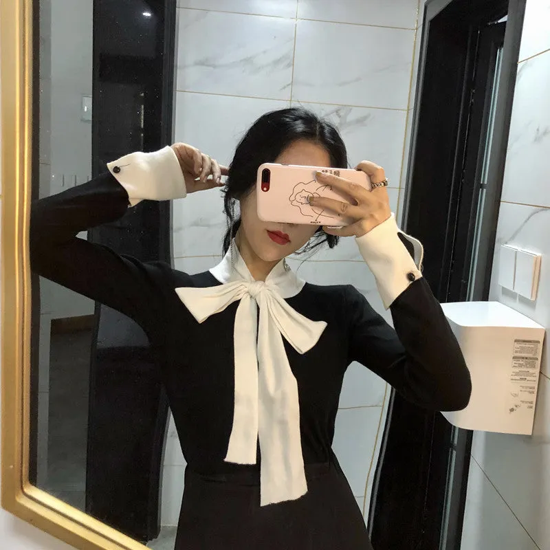 Knitted scarf sweater KF80036