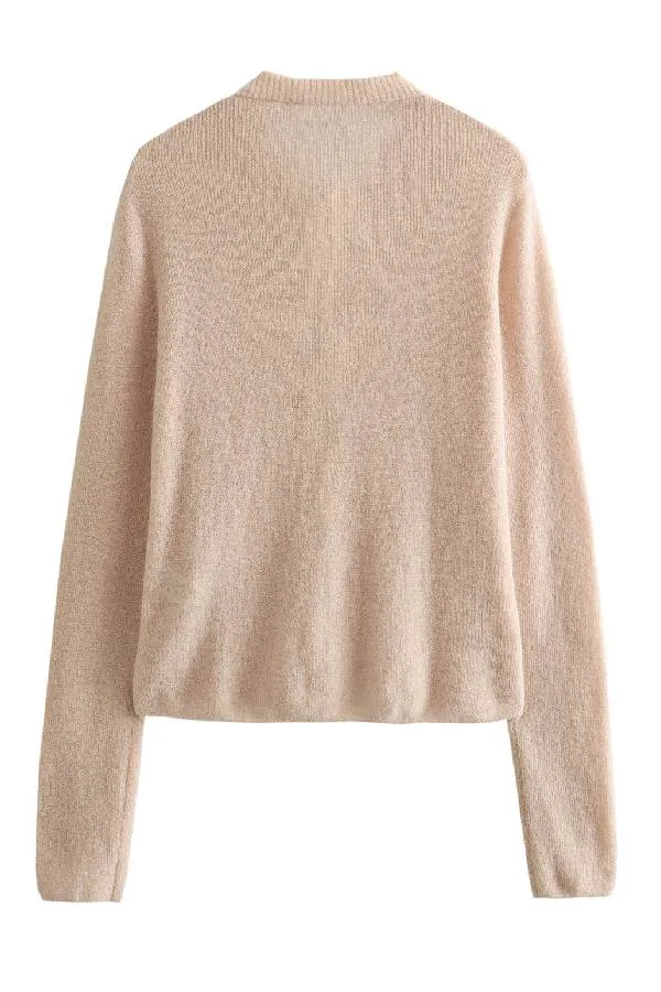 Knitted Sweater with Bow