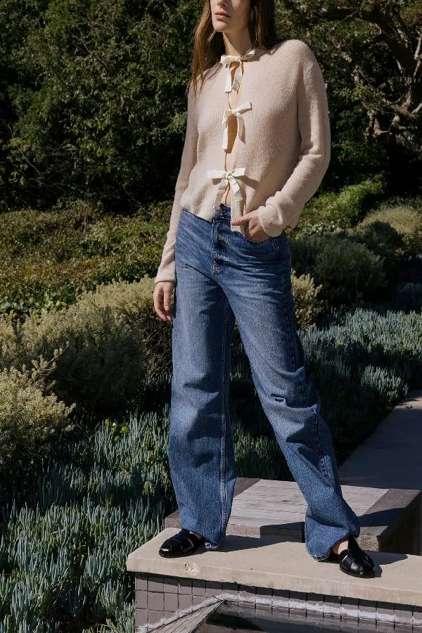 Knitted Sweater with Bow