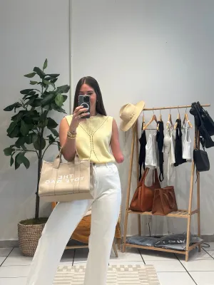 KNITTED SWEATER - YELLOW