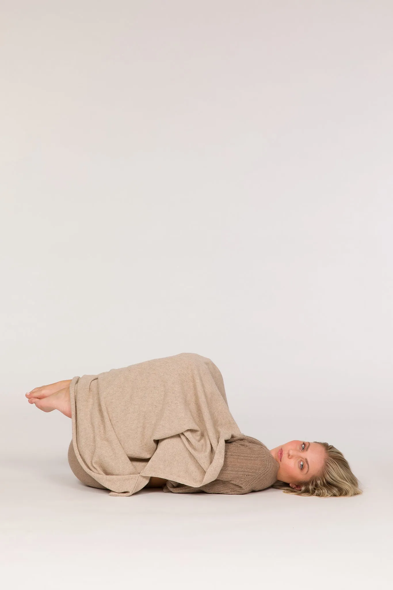 Lama Eco-Cashmere Knitted Cardigan - Light Beige