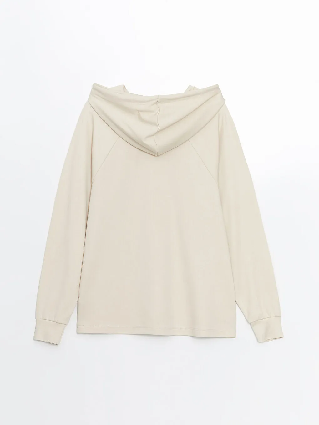 LCW Modest Beige Plain Oversize Women Hoodie