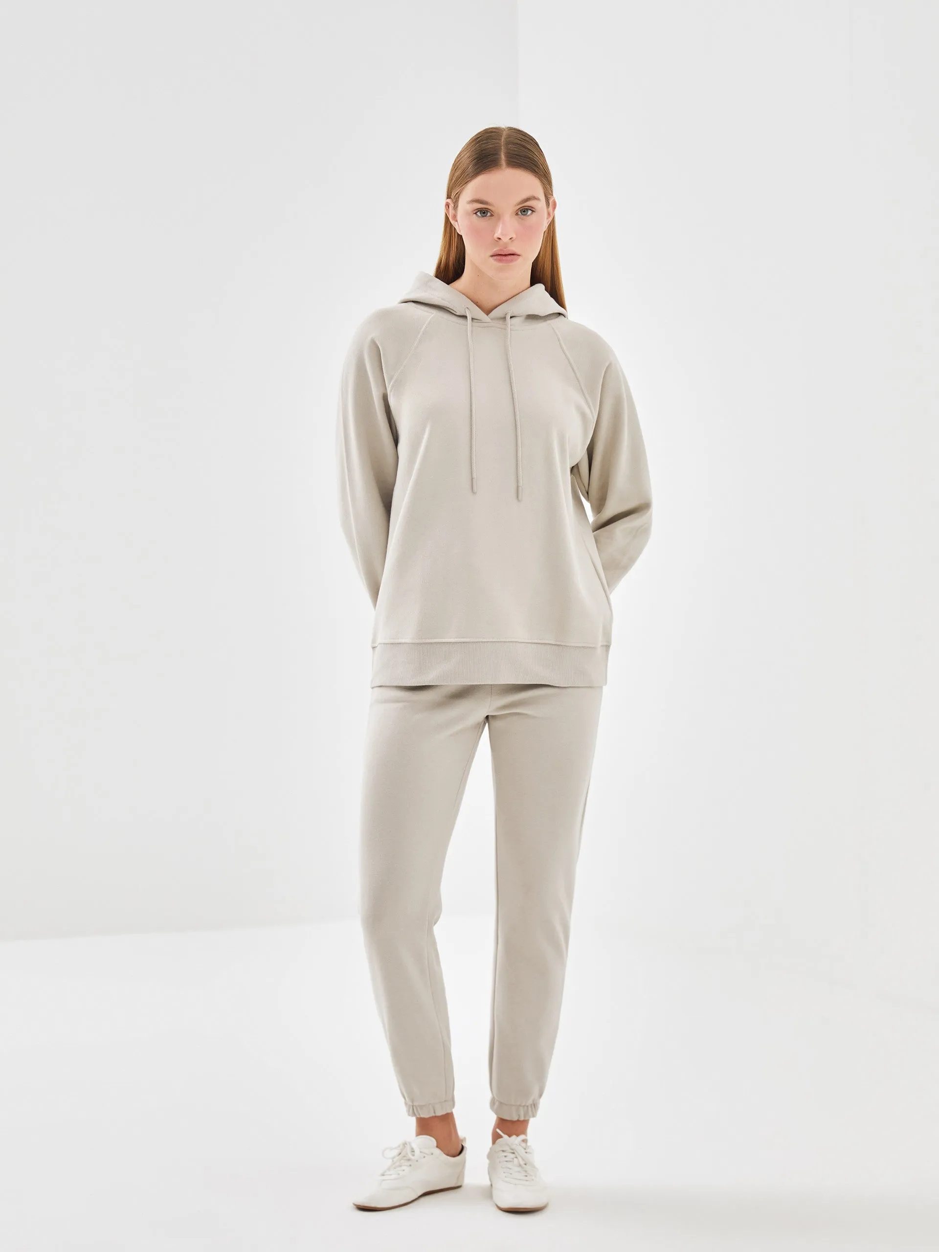 Lcw Vision Purple Oversize Women'S Thick Hoodie