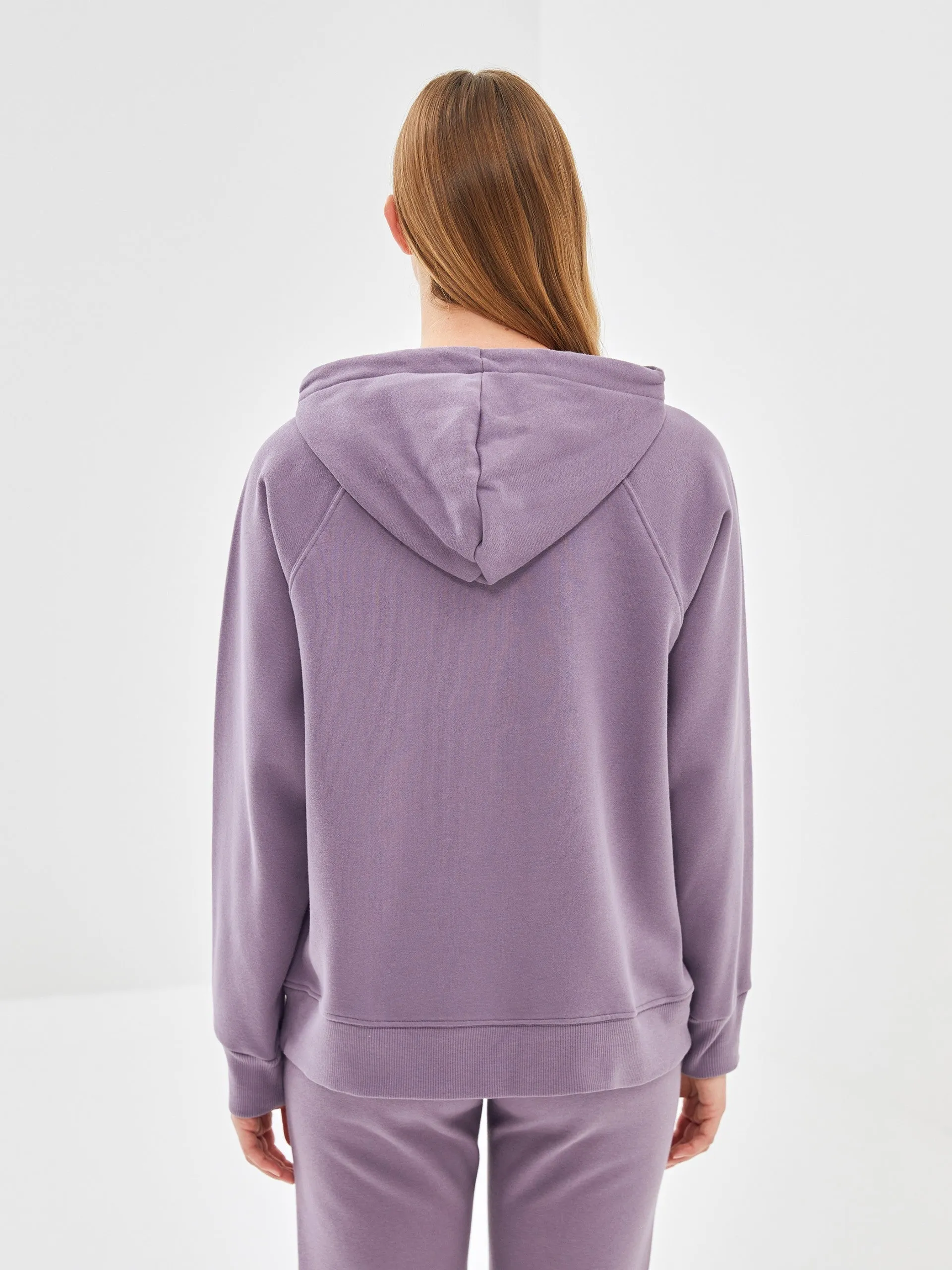 Lcw Vision Purple Oversize Women'S Thick Hoodie