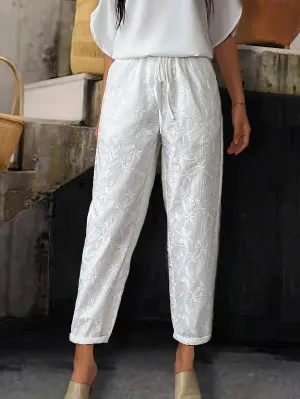 Leona | Embroidered Lightweight Pants
