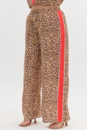 Leopard Contrast Stripe Pants