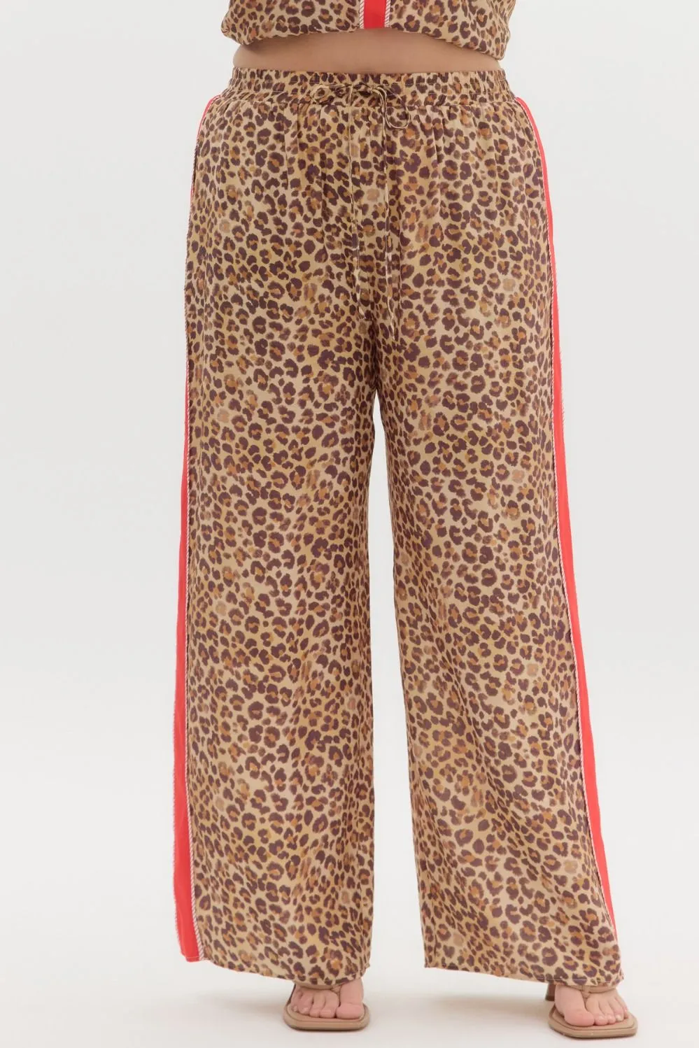 Leopard Contrast Stripe Pants