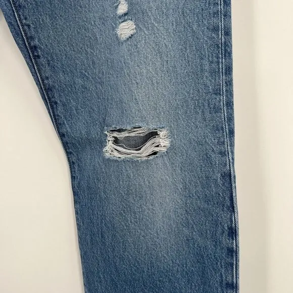 Levi's Women's Premium 501 High Rise Straight Jean Distressed Athens Crown 30x30