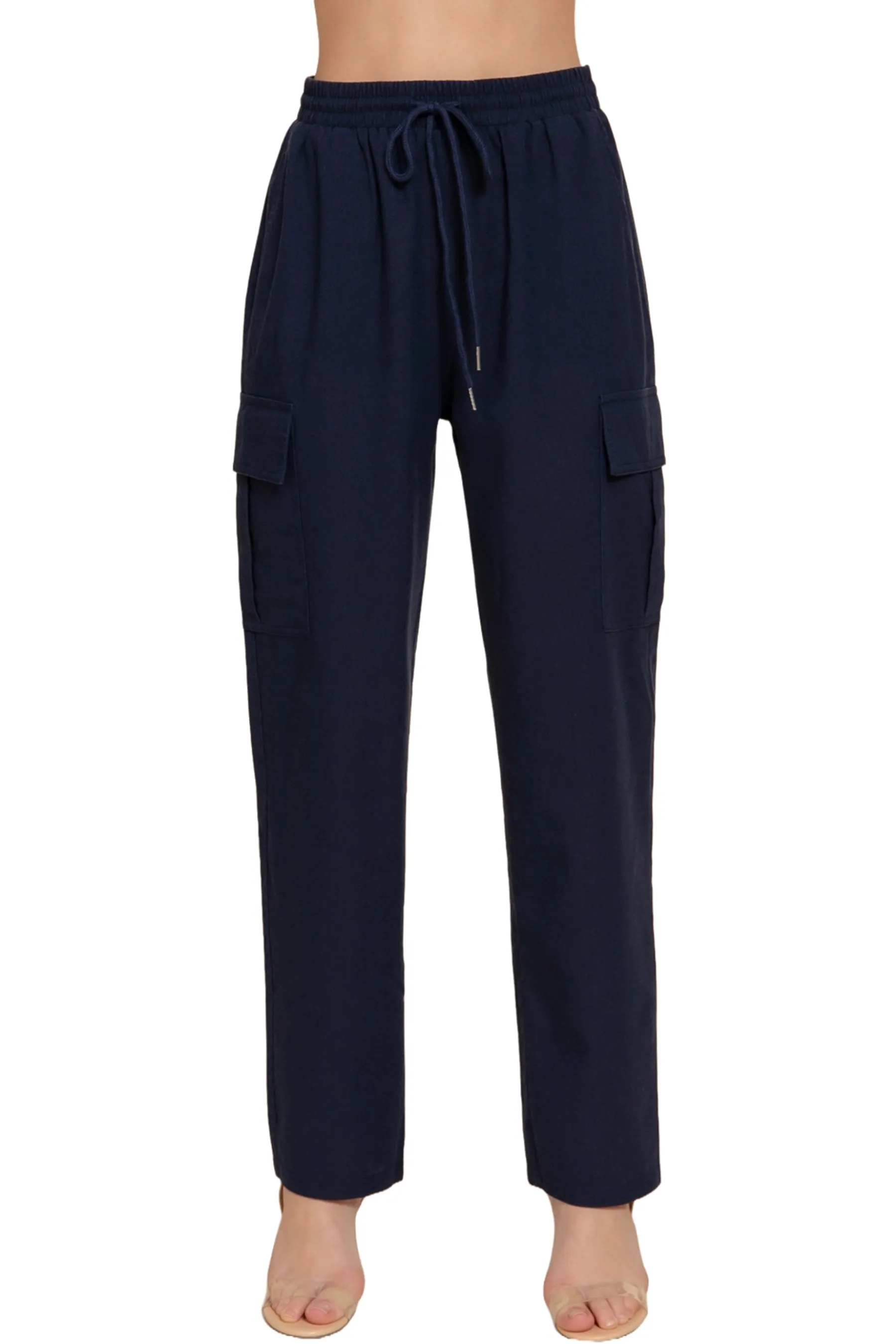 Lightweight Linen Pants Smocked Waistband Cargo Style with Pockets P13424 $14Each