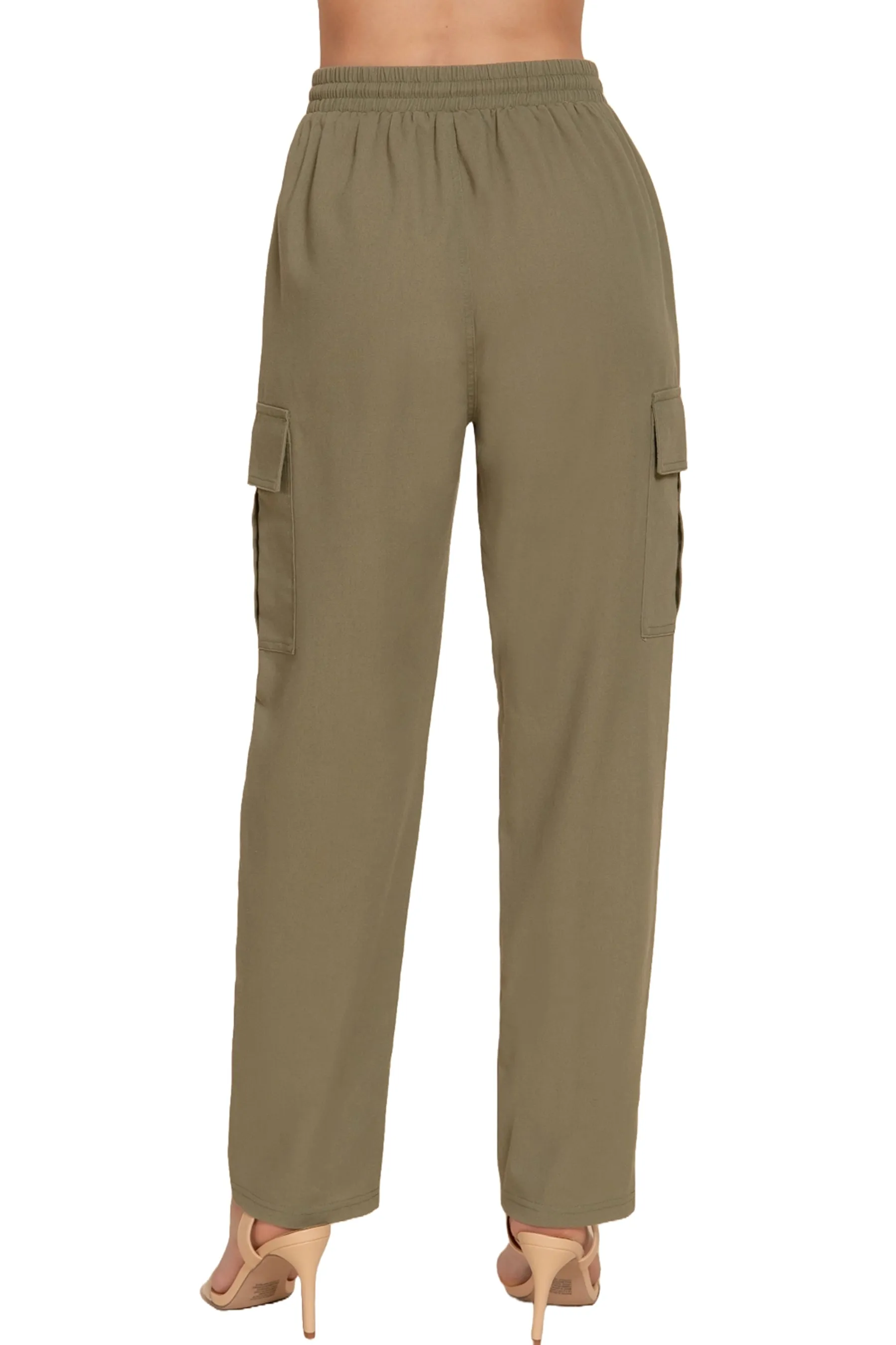 Lightweight Linen Pants Smocked Waistband Cargo Style with Pockets P13424 $14Each