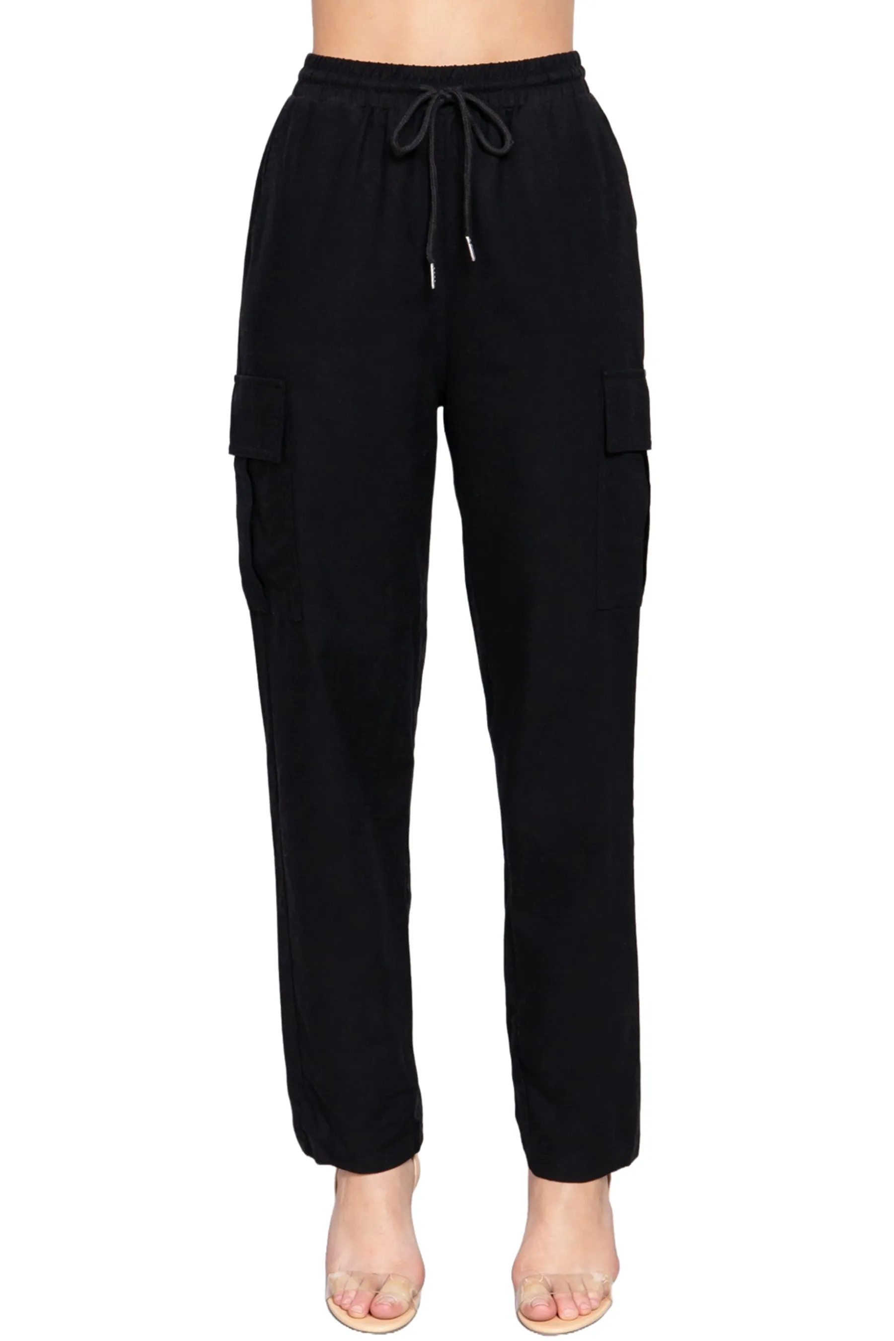 Lightweight Linen Pants Smocked Waistband Cargo Style with Pockets P13424 $14Each