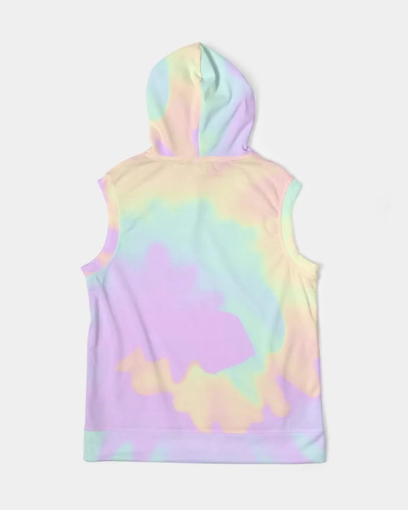 Lilac Mint Tie Dye Men's Premium Heavyweight Sleeveless Hoodie