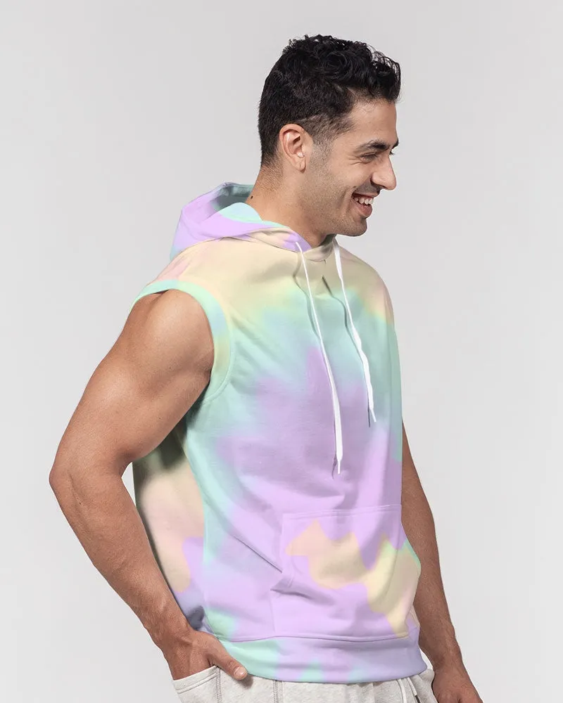 Lilac Mint Tie Dye Men's Premium Heavyweight Sleeveless Hoodie