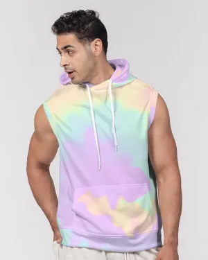 Lilac Mint Tie Dye Men's Premium Heavyweight Sleeveless Hoodie