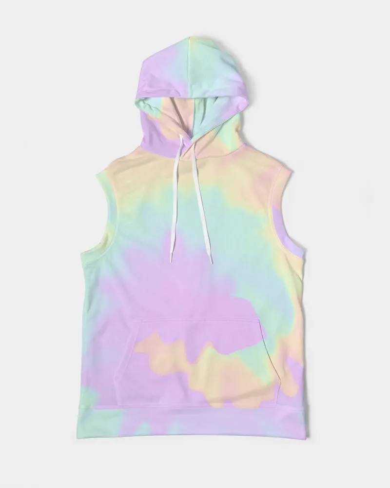 Lilac Mint Tie Dye Men's Premium Heavyweight Sleeveless Hoodie