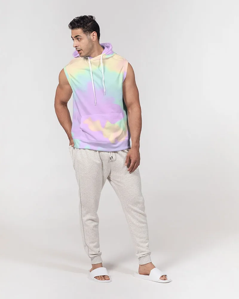 Lilac Mint Tie Dye Men's Premium Heavyweight Sleeveless Hoodie