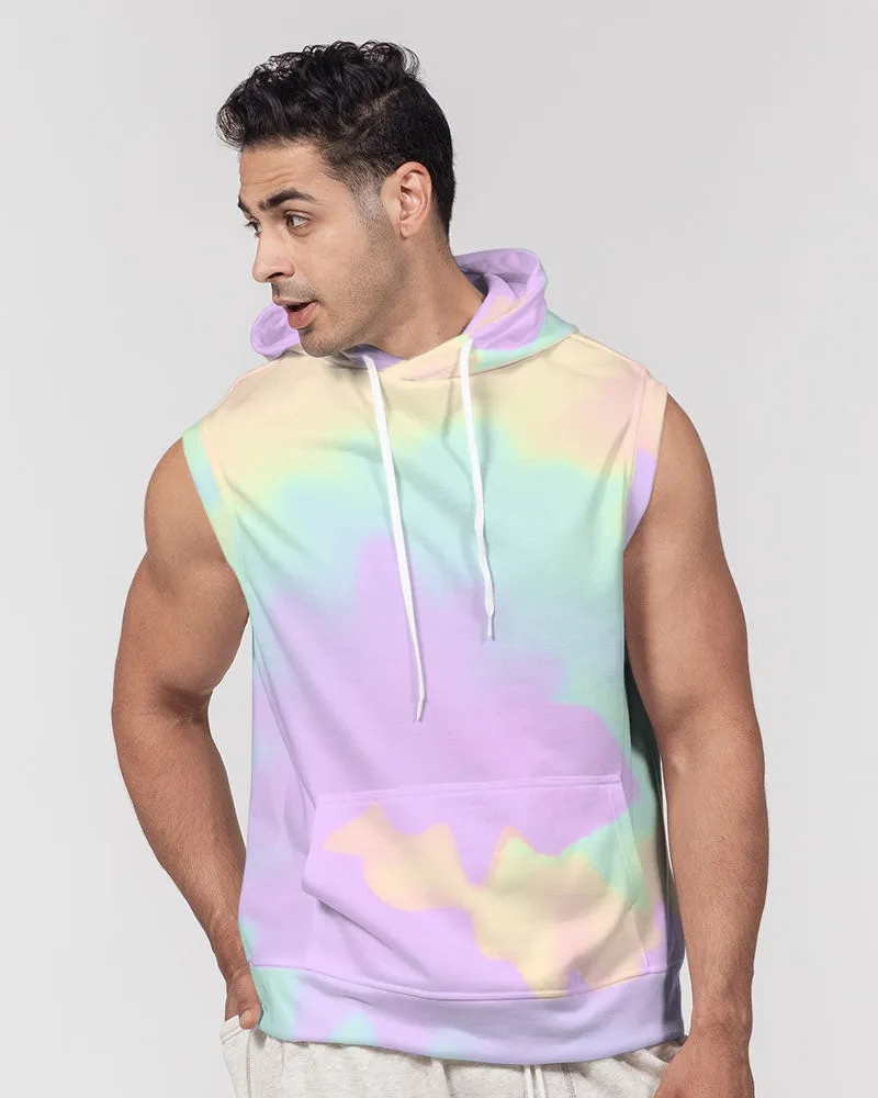 Lilac Mint Tie Dye Men's Premium Heavyweight Sleeveless Hoodie